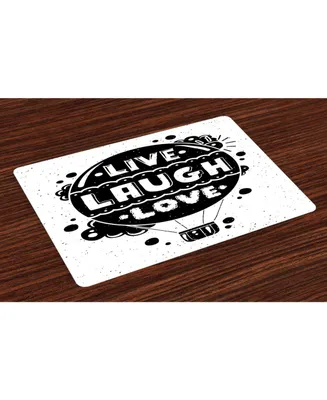 Ambesonne Live Laugh Love Place Mats