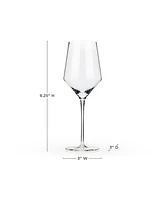 Viski Raye Angled Crystal Chardonnay Wine Glasses, Set of 2, 13 Oz