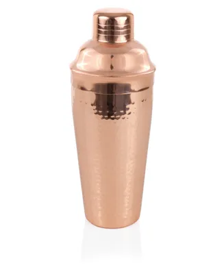 Twine Hammered Copper Cocktail Shaker with Built-in Strainer, 25 Oz