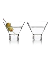 Viski Heavy Base Crystal Martini Glasses, Set of 2, 7.5 Oz