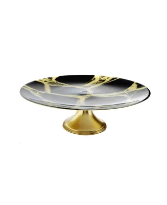Classic Touch Marbleized Footed Cake Stand