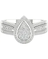 Diamond Teardrop Cluster Statement Ring (1/2 ct. t.w.) Sterling Silver