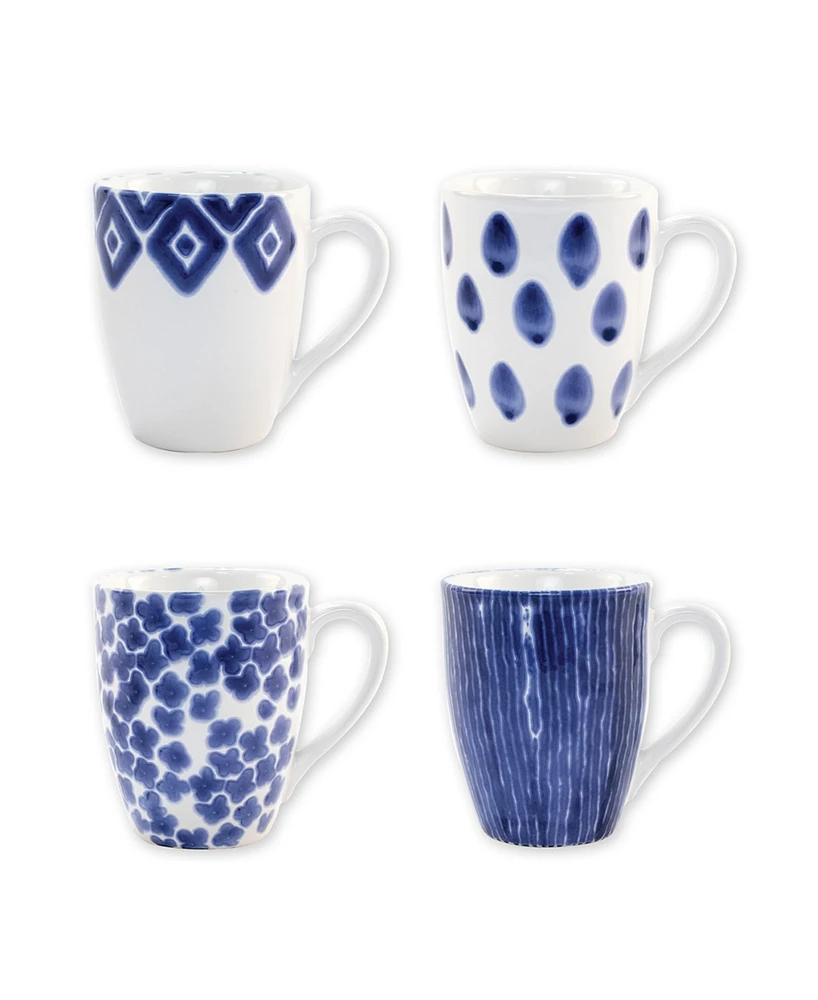 Vietri Santorini Assorted Mugs - Set of 4