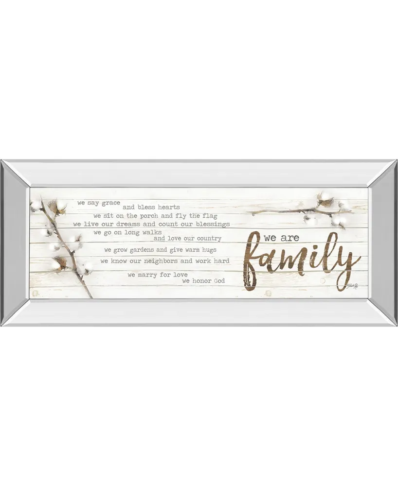 Classy Art We Are Family by Marla Rae Mirror Framed Print Wall Art, 18" x 42"