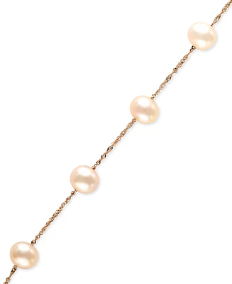 Effy Cultured Freshwater Pearl Station Bracelet (5-1/2-6mm) 14k Gold (Also available White and Rose Gold)