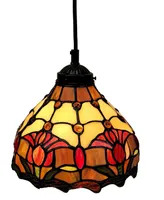 Amora Lighting Tiffany Style Tulips Hanging Lamp