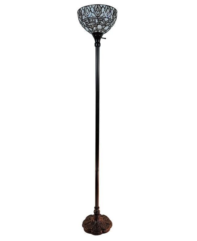 Amora Lighting Tiffany Style Torchiere Floor Lamp