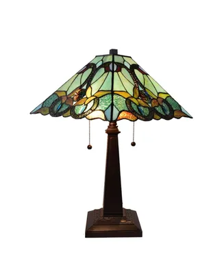 Amora Lighting Tiffany Style Floral Mission Table Lamp