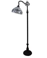 Amora Lighting Tiffany Style Floral Design Floor Reading Lamp