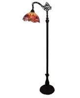 Amora Lighting Tiffany Style Dragonfly Reading Floor Lamp