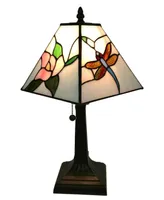 Amora Lighting Tiffany Style Mission Dragonfly Table Lamp