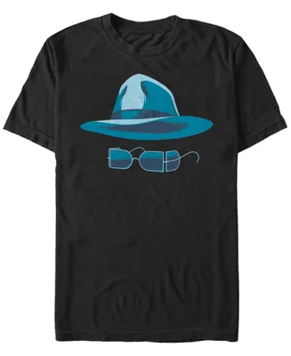 Universal Monsters Men's Invisible Man Hat and Glasses Big Face Short Sleeve T-Shirt