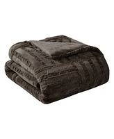 Madison Park Arctic Checkerboard Plush Faux-Fur Throw, 50" x 60"