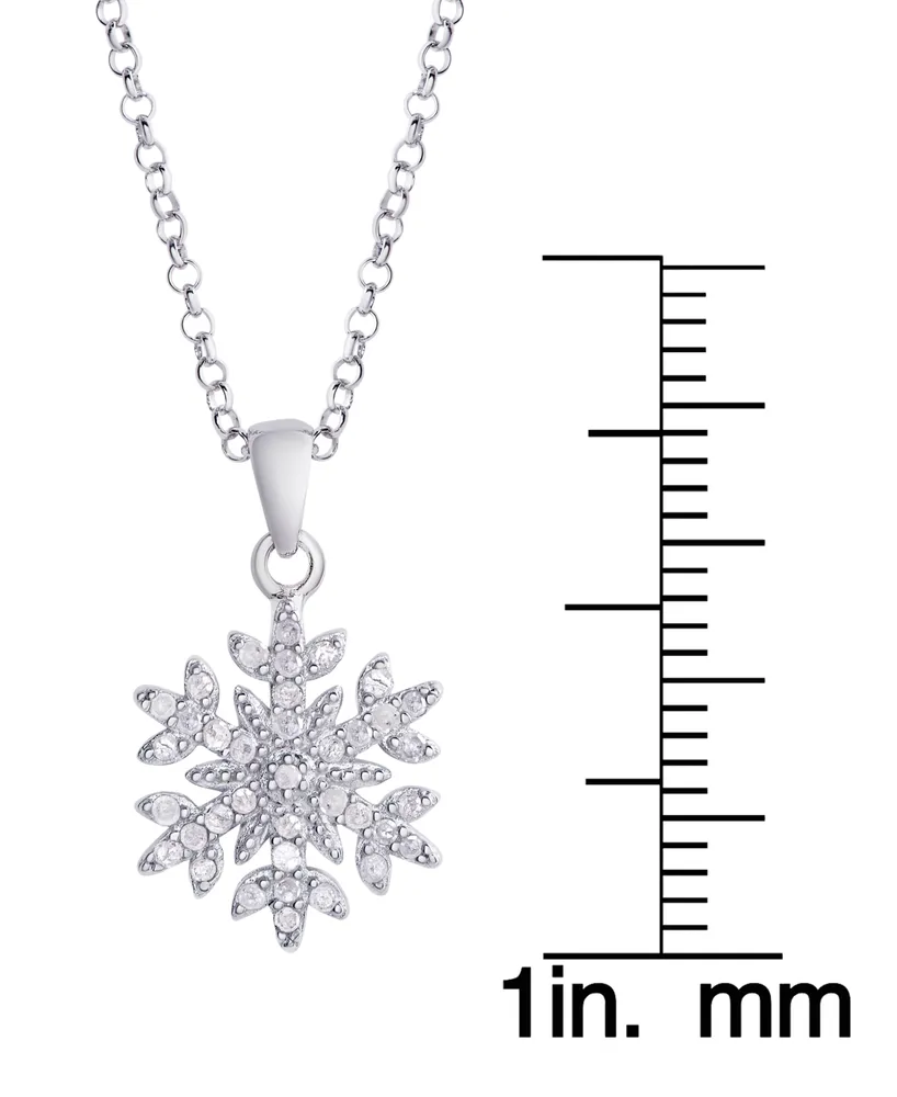Diamond 1/4 ct. t.w. Snowflake Pendant Necklace in Sterling Silver