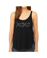 La Pop Art Women's Premium Word Flowy Tank Top- Xoxo