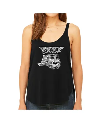 La Pop Art Women's Premium Word Flowy Tank Top- King Of Spades