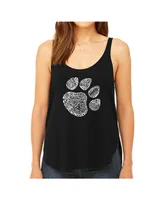 La Pop Art Women's Premium Word Flowy Tank Top- Cat Paw