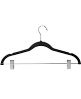 10 Pack Clothes Hangers with Clips - Black Velvet Hangers use for Skirt Hangers - Clothes Hanger for Pants Ultra Thin No Slip Hangers