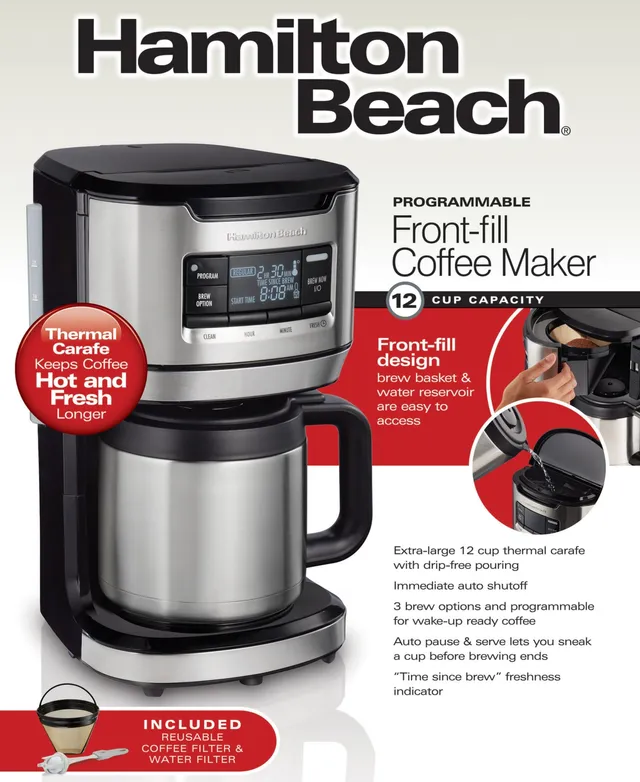 Hamilton Beach Programmable Coffee Maker, 12 Cup Automatic Pause & Serve