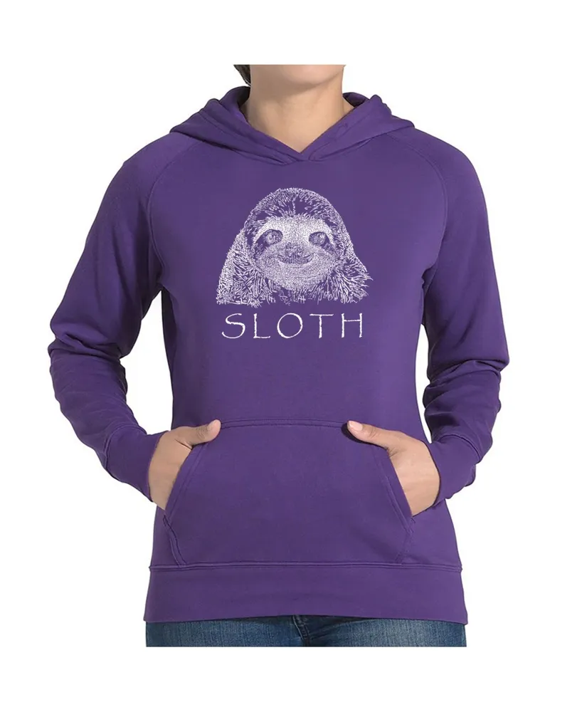La Pop Art Women's Word Hooded Sweatshirt -Sloth