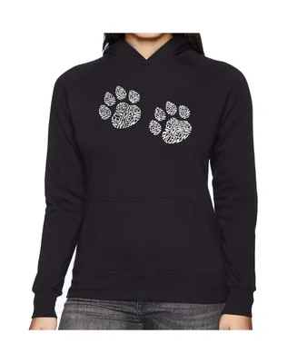 La Pop Art Women's Word Hooded Sweatshirt -Meow Cat Prints