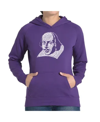 La Pop Art Women's Word Hooded Sweatshirt -The Titles Of All William Shakespeare's Comedies & Tragedies