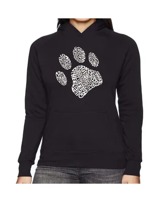 La Pop Art Women's Word Hooded Sweatshirt -Dog Paw