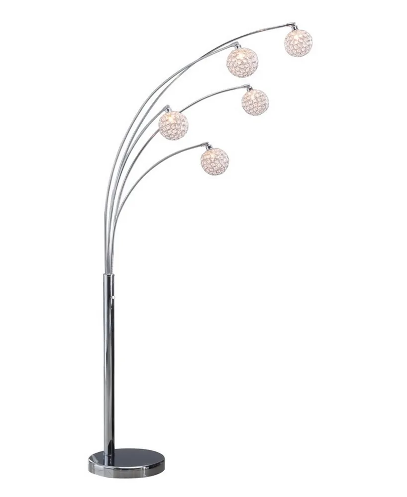 Artiva Usa 'Manhattan' 84" Modern 5-Arch Crystal Ball Floor Lamp with Dimmer