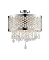 Artiva Usa Modern, Comtemporary Catalyn 4-Light Crystal Flush Mount Chandelier