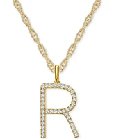 Diamond Initial 18" Pendant Necklace (1/6-1/3 ct. t.w.) 14k Gold