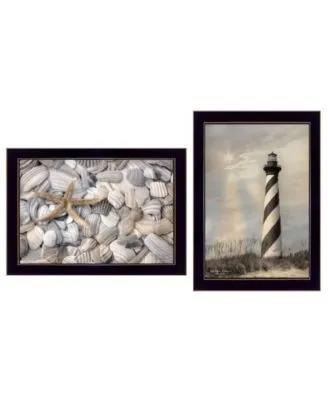 Trendy Decor 4u Cape Hatteras Lighthouse Sea Shells Collection By Lori Deiter Printed Wall Art Ready To Hang Collection