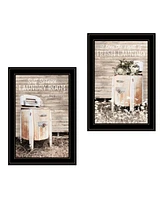 Trendy Decor 4U Laundry Room 2-Piece Vignette by Lori Deiter, Black Frame, 15" x 21"