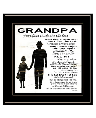 Trendy Decor 4U My Grandpa is the Best by Cindy Jacobs, Ready to hang Framed Print, Black Frame, 15" x 15"