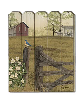 Trendy Decor 4U Mornings Glory by Billy Jacobs, Printed Wall Art on a Wood Picket Fence, 16" x 20"