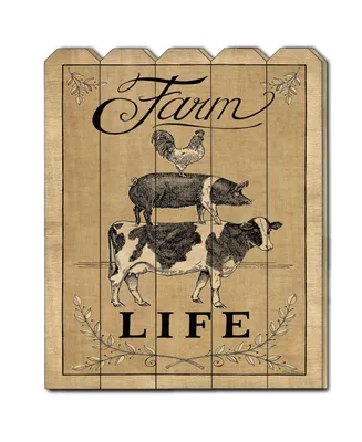 Trendy Decor 4U Farm Life by Deb Strain, Printed Wall Art on a Wood Picket Fence, 16" x 20"