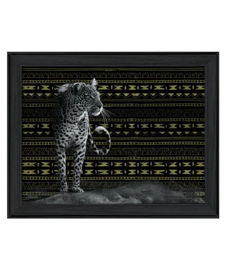 Trendy Decor 4U Patterned Leopard By Dee Dee, Printed Wall Art, Ready to hang, Black Frame, 18" x 14"