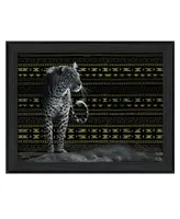 Trendy Decor 4U Patterned Leopard By Dee Dee, Printed Wall Art, Ready to hang, Black Frame, 18" x 14"