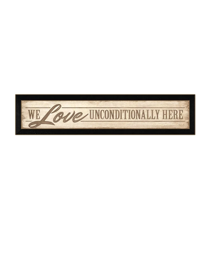 Trendy Decor 4U Love Unconditionally By Lauren Rader, Printed Wall Art, Ready to hang, Black Frame, 38" x 8"