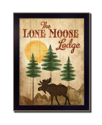 Trendy Decor 4U Lone Moose By Mollie B., Printed Wall Art, Ready to hang, Black Frame
