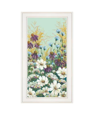 Trendy Decor 4U Floral Field Day by Michele Norman, Ready to hang Framed Print, White Frame, 15" x 27"