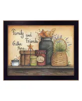 Trendy Decor 4U Family and Friends By Mary June, Printed Wall Art, Ready to hang, Black Frame, 18" x 14"