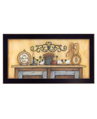 Trendy Decor 4U Come Gather at Our Table By Mary June, Printed Wall Art, Ready to hang, Black Frame, 36" x 16"