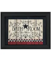 Trendy Decor 4U Bathroom by Linda Spivey, Ready to hang Framed Print, Black Frame, 15" x 11"