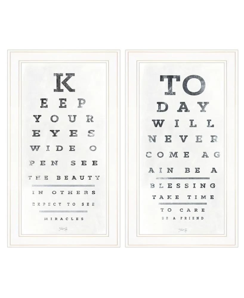 Trendy Decor 4U Eye Charts 2-Piece Vignette by Marla Rae, Frame