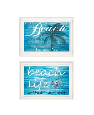 Trendy Decor 4U Beach Life 2-Piece Vignette by Cindy Jacobs, Frame