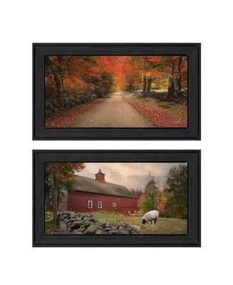 Trendy Decor 4U October Lane Collection By Robin-Lee Vieira, Printed Wall Art, Ready to hang, Black Frame, 42" x 12"