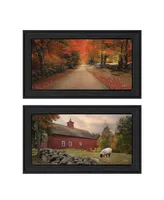 Trendy Decor 4U October Lane Collection By Robin-Lee Vieira, Printed Wall Art, Ready to hang, Black Frame, 42" x 12"