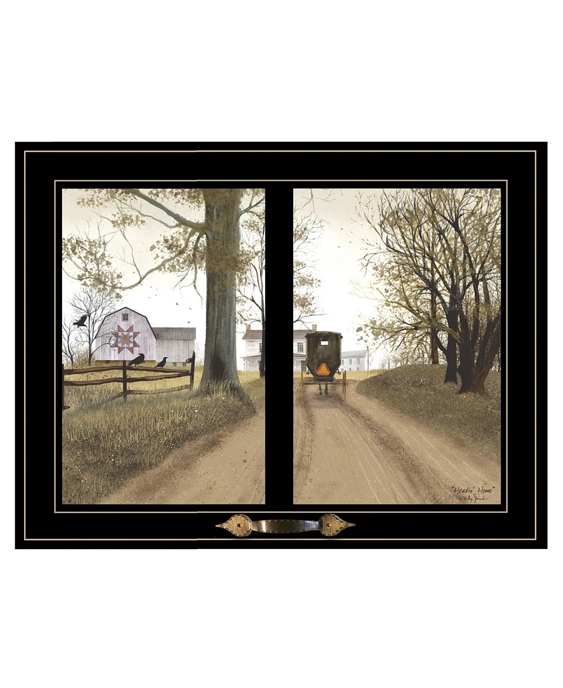 Trendy Decor 4U Heading Home by Billy Jacobs, Ready to hang Framed Print, Black Window-Style Frame, 19" x 15"