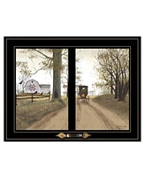 Trendy Decor 4U Heading Home by Billy Jacobs, Ready to hang Framed Print, Black Window-Style Frame, 19" x 15"