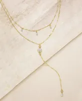 Ettika Carmine Layered Crystal Lariat Necklace